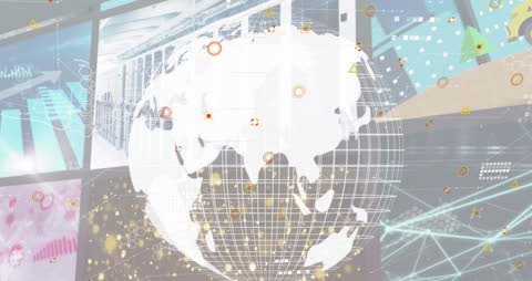 Digital Globe Animation with Data Visualizations
