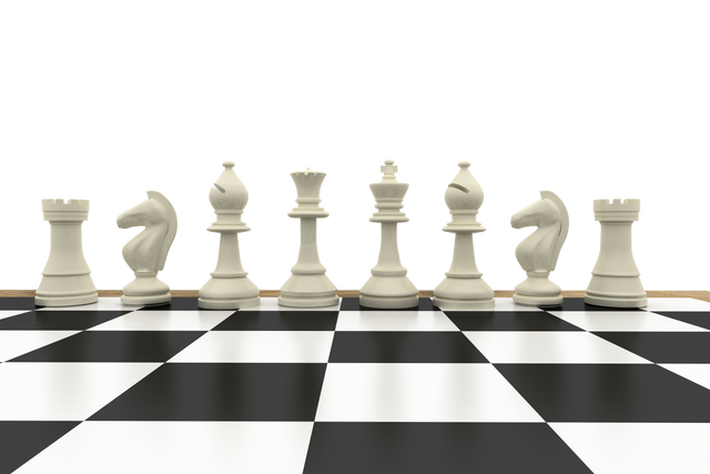 Transparent White Chess Pieces on Black and White Chessboard - Download Free Stock Videos Pikwizard.com