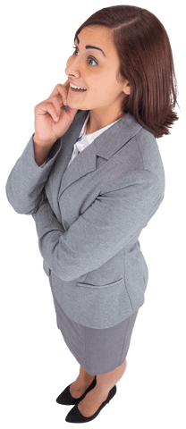 Surprised Biracial Businesswoman on Transparent Background, Smiling Professional