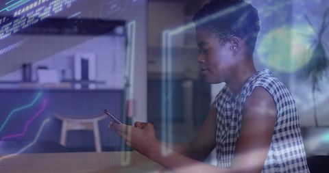 Innovative Tech Solutions with Business Professional Using Smartphone