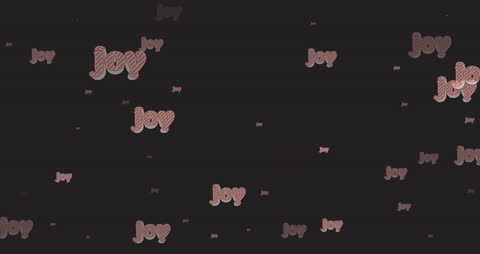 Joy Text Animation on Black Background Celebrating Christmas