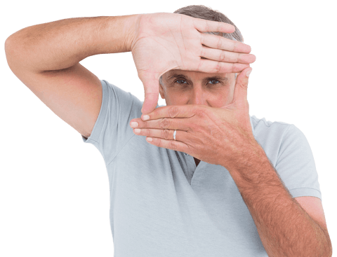 Casual Man Framing Scene with Hands on Transparent Background - Download Free Stock Videos Pikwizard.com