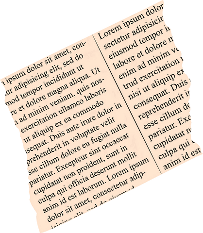 Vintage rough edge paper featuring lorem ipsum columns