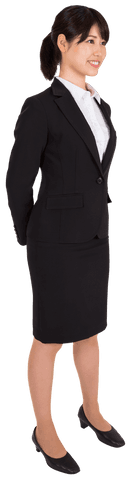 happy asian businesswoman confidently stands on transparent background - Download Free Stock Videos Pikwizard.com