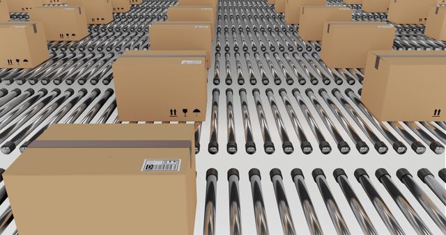 Cardboard Boxes on Conveyor Belts Illustrating Mass Shipment Process - Download Free Stock Images Pikwizard.com