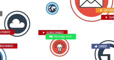 Social Media and Communication Icons on White Background - Download Free Stock Images Pikwizard.com