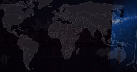 Dark World Map with Digital Interface Elements - Download Free Stock Images Pikwizard.com
