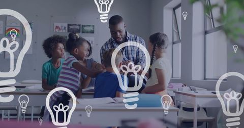 Diverse Classroom Learning Biology with Engaging Teacher