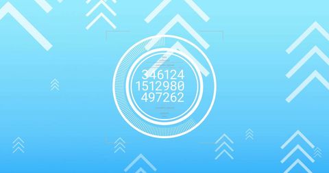 Digital data interface with circular graphic on blue background