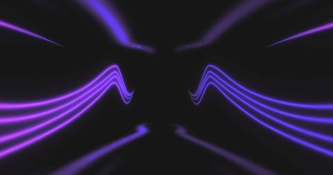 Futuristic Glowing Neon Lines on Black Background