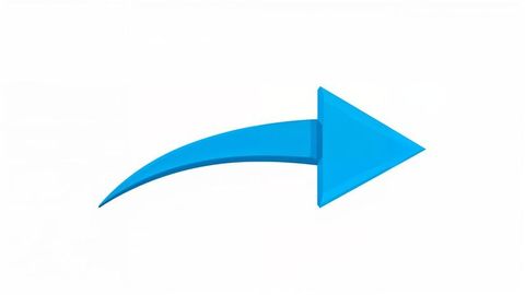 Blue curved arrow symbolizing progress and direction
