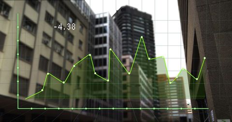 Financial Graph with Cityscape Reflecting Urban Business - Download Free Stock Images Pikwizard.com