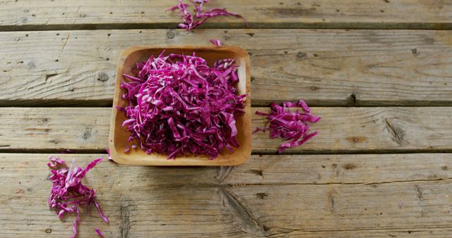 Freshly Shredded Red Cabbage on Rustic Wooden Table - Download Free Stock Images Pikwizard.com