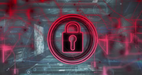 Digital Security Concept with Lock and Network Graphics