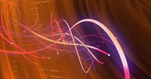Abstract Data Flow with Neon Lines in Digital Environment - Download Free Stock Images Pikwizard.com