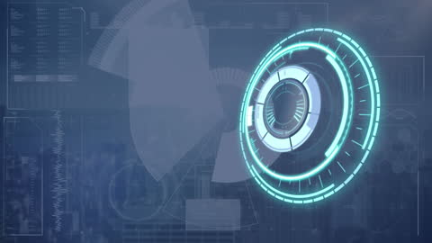 Futuristic Interface with Holographic HUD Elements