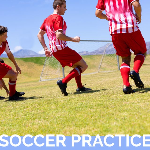 Square image of soccer practice and team of diverse men training - Download Free Stock Videos Pikwizard.com