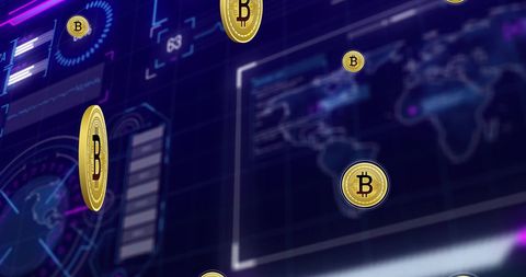 Futuristic Bitcoin Technology with World Map Interface - Download Free Stock Images Pikwizard.com