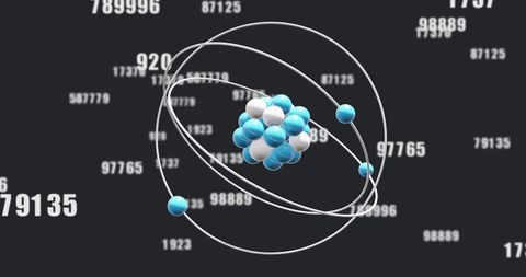Atomic Structure Visualization with Numerical Background - Download Free Stock Images Pikwizard.com