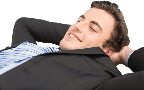 relaxed businessman resting on transparent background isolated - Download Free Stock Videos Pikwizard.com