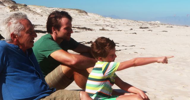 Multigenerational family enjoying beach day with bright sunny weather - Download Free Stock Images Pikwizard.com