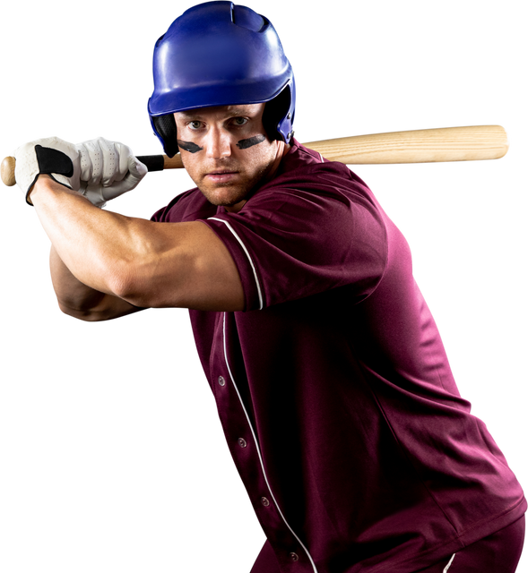 Focused Male Baseball Player Preparing to Bat Transparent - Download Free Stock Videos Pikwizard.com