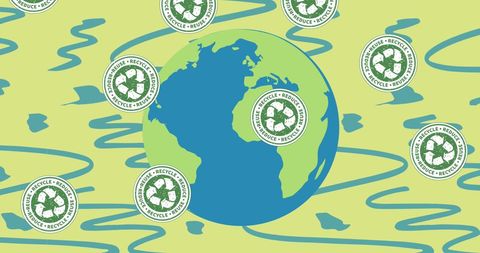 Recycling Symbols Covering Earth for Environmental Sustainability - Download Free Stock Images Pikwizard.com