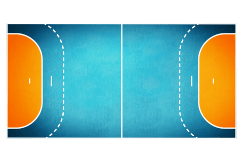 Digital handball court illustration on transparent background