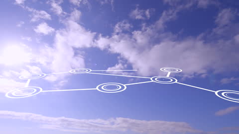 Digital Connections Over Blue Sky Conceptual Animation