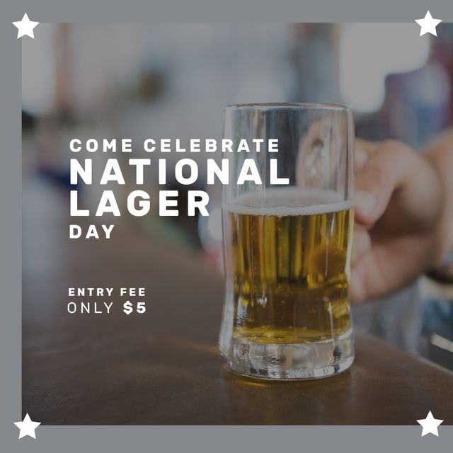 National Lager Day Celebration with Beer Mug in Hand - Download Free Stock Templates Pikwizard.com