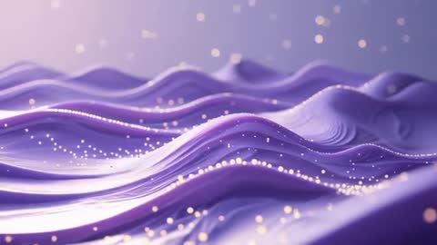 Abstract Purple Waves with Golden Sparkles in Motion