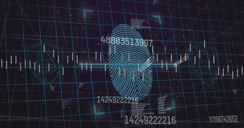 Digital Fingerprint Over Financial Data Visualization - Download Free Stock Images Pikwizard.com