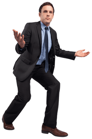 Businessman in Suit Posing with Transparent Background
