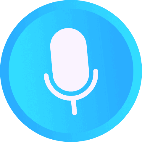 flat blue microphone icon with transparent background - Download Free Stock Videos Pikwizard.com