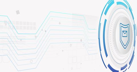 Cybersecurity interface with digital glyph design