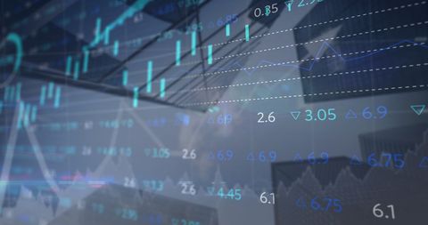 Abstract Financial Graphs with Architectural Background - Download Free Stock Images Pikwizard.com