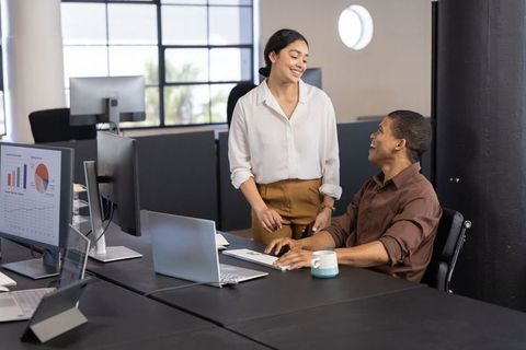 Modern office collaboration between professional colleagues