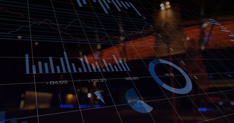Futuristic Financial Data Over Urban Nightscape - Download Free Stock Images Pikwizard.com