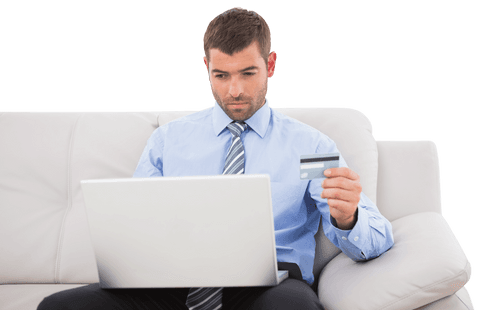 businessman online shopping with laptop and credit card transparent background - Download Free Stock Videos Pikwizard.com
