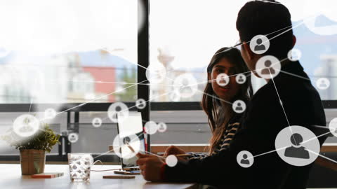 Colleagues Discussing Global Business Connections Network