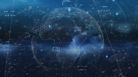 Digital Conceptual Globe with Technological Overlays