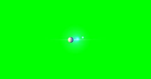 Planet with Blue Light in Vivid Green Space