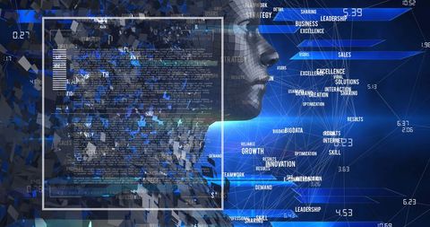 Digital Human with Data Processing in Technological Abstract - Download Free Stock Images Pikwizard.com