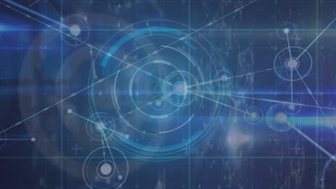 Futuristic Data Network Background with Digital Scope
