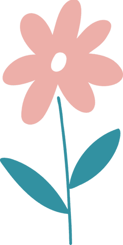 Pink petal flower icon on transparent background for botanical minimalism