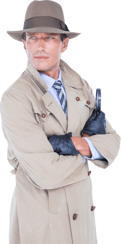 mysterious detective with magnifying glass on transparent background - Download Free Stock Videos Pikwizard.com