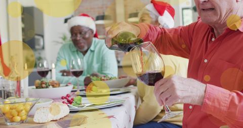 Senior Adults Celebrating Christmas with Festive Dining
