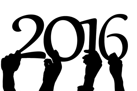 Transparent 2016 text design for new year celebrations