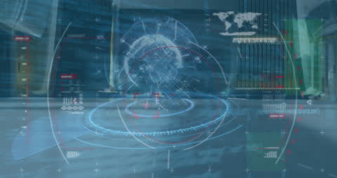 Digital Interface with Financial World Map and Data