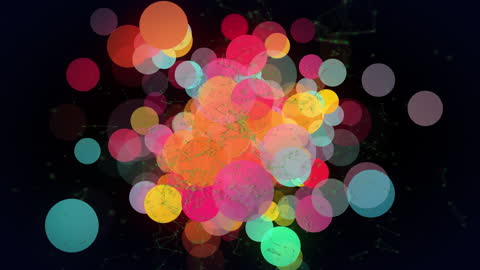 Colorful Dynamic Light Circles on Dark Background